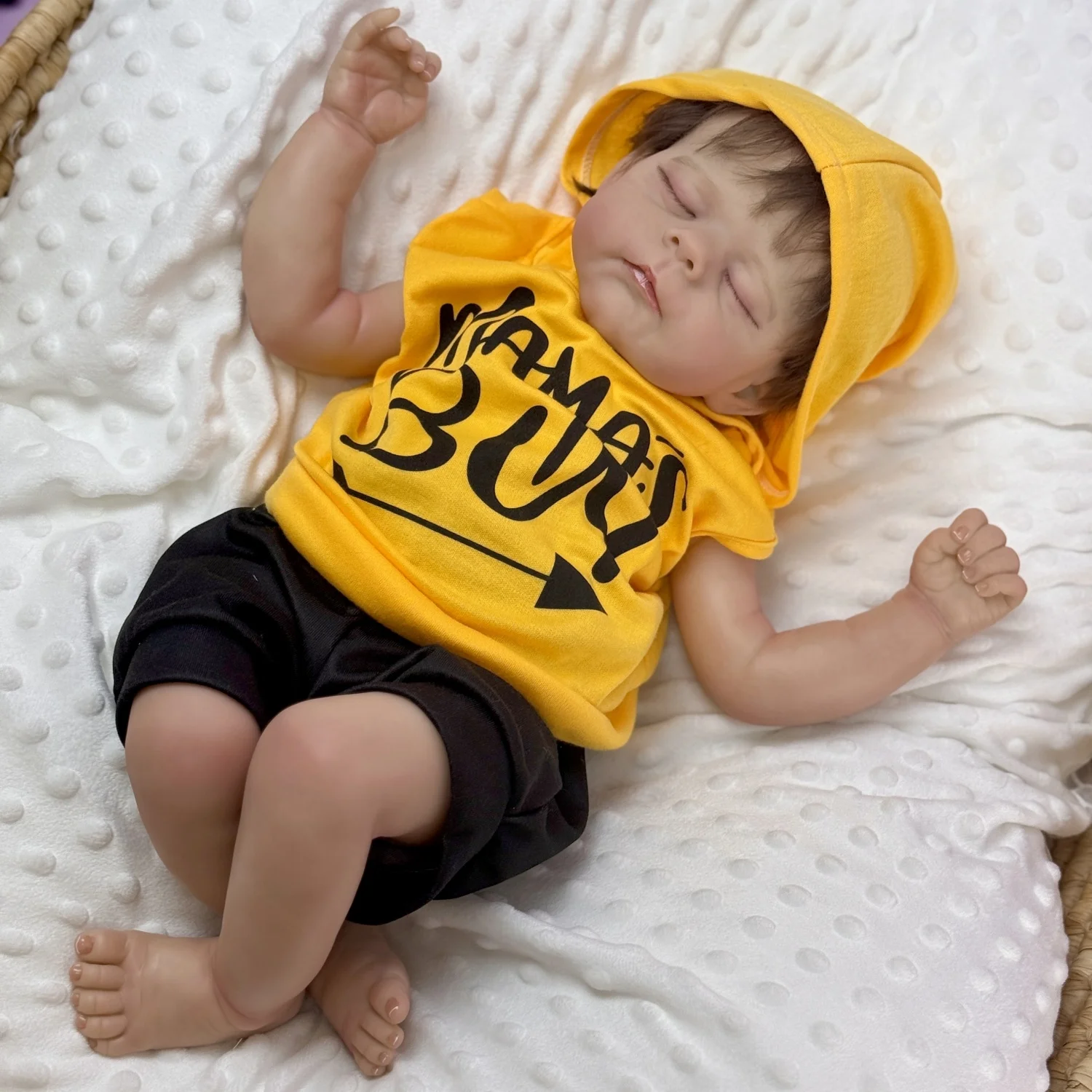 

50 см Asleep Reborn Baby Art кукла игрушка для девочки реалистичные виниловые конечности ткань тело кукла ручной работы прекрасный подарок на день рождения