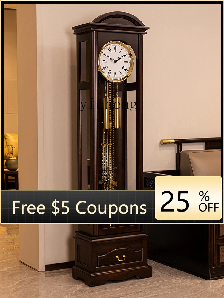 L7- floor clock living room simple modern new Chinese retro European floor clock pendulum clock