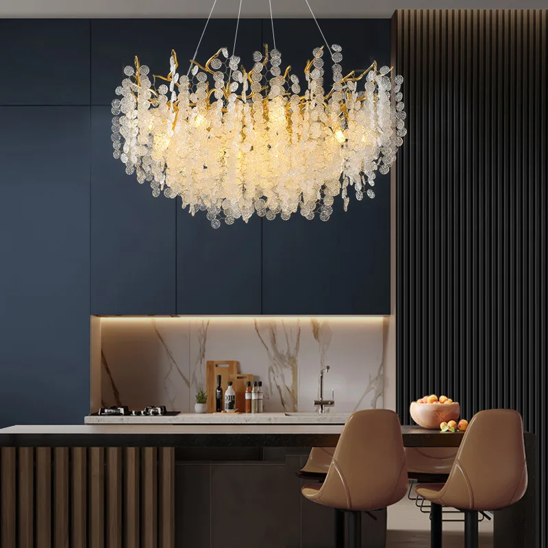 Imagem -02 - Modern Nordic Led Iron Art Chandelier Crystal Pendant Light Home Decor Sala Lâmpada do Teto da Cozinha Luminárias g9