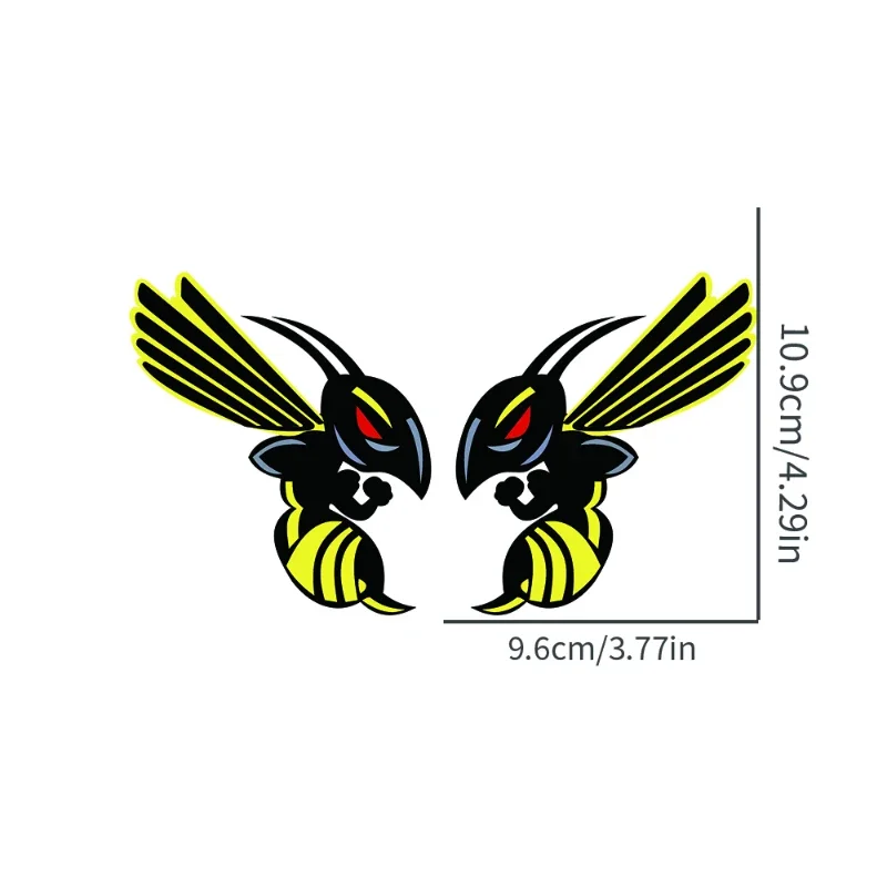 1Pair Bumblebee Pattern Vinyl Stickers, Durable Decals for Car E‑Bike Motorcycle Modification Exterior Decor