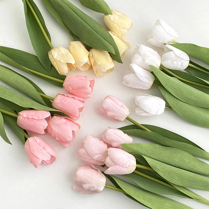 

10Pc Moisturizing Tulip Artificial Flower Real Touch Tulips Wedding Decor Bridal Bouquet Home Living Room Decoration Party Flore