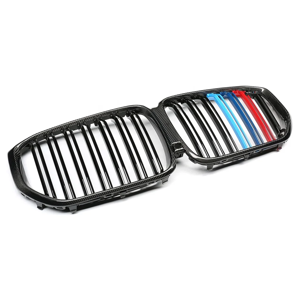 

Best Car Accessories Grille For BMW X5 G05 Gloss Black + Tri Color Front Kidney Grill Bumper Racing Grill 2019+