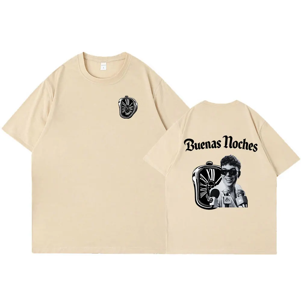 مغني الراب Quevedo Buenas Noches جولة ميرش تي شيرت الرجال النساء عالية الجودة تي شيرت المتضخم القطن تي شيرت الشارع الشهير قصيرة الأكمام #5