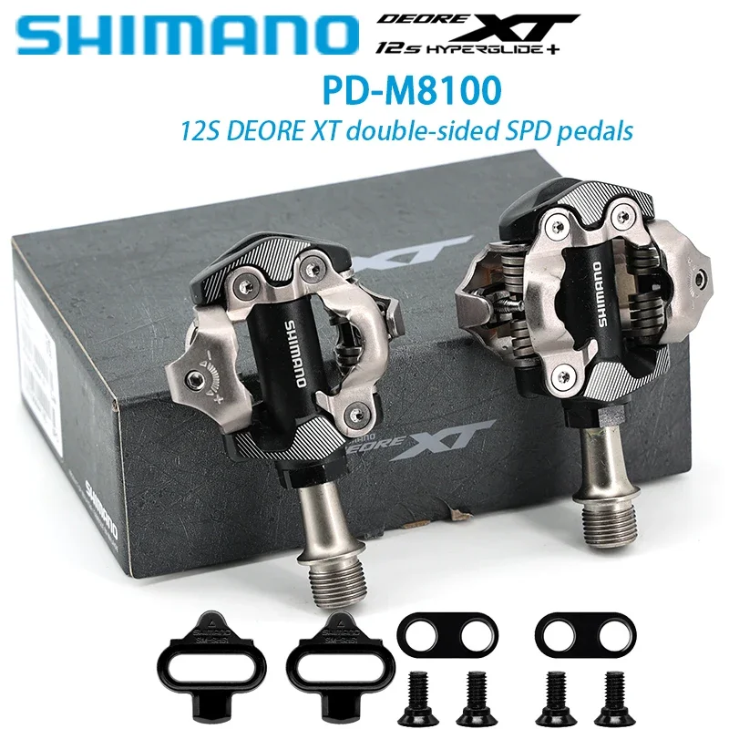 Shimano DEORE XT PD-M8100 Bike Pedal With SH51 Cleats For MTB Mountain Racing Class Self-Locking SPD Peda Cycling Accessories