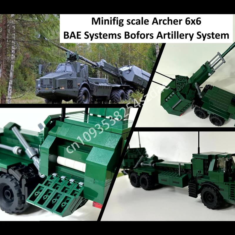 

948 шт. MOC минифигура весы лучник 6x6 самоходная гаубица строительные блоки рождественская игрушка подарок практические способностиющие образовательные