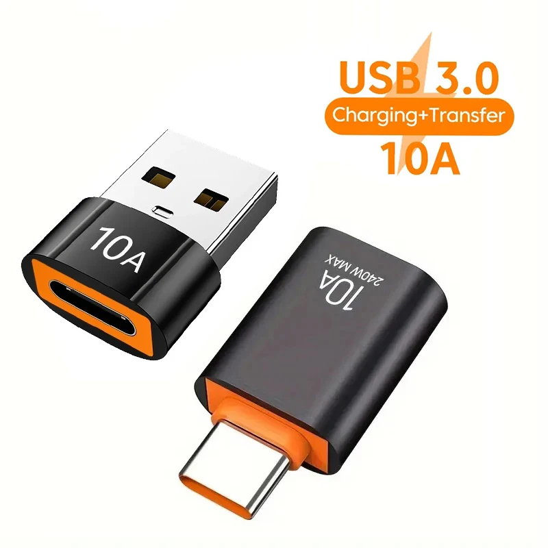 10A USB 3.0 To Type C Mini Fast Transfer USB Type C Female To USB PD Adapter Suitable for Mobile Computer Car Charger Converters