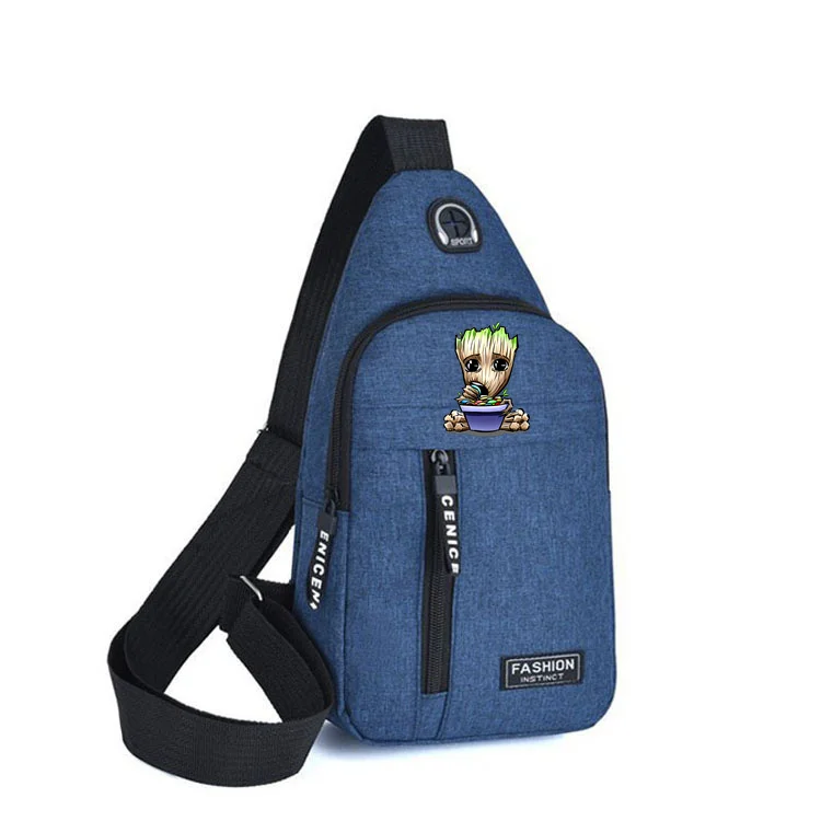 Groot-Bolso de pecho de dibujos animados para hombre, bolso cruzado de moda, mochila informal para deportes al aire libre, bolso de tendencia multifuncional de Anime