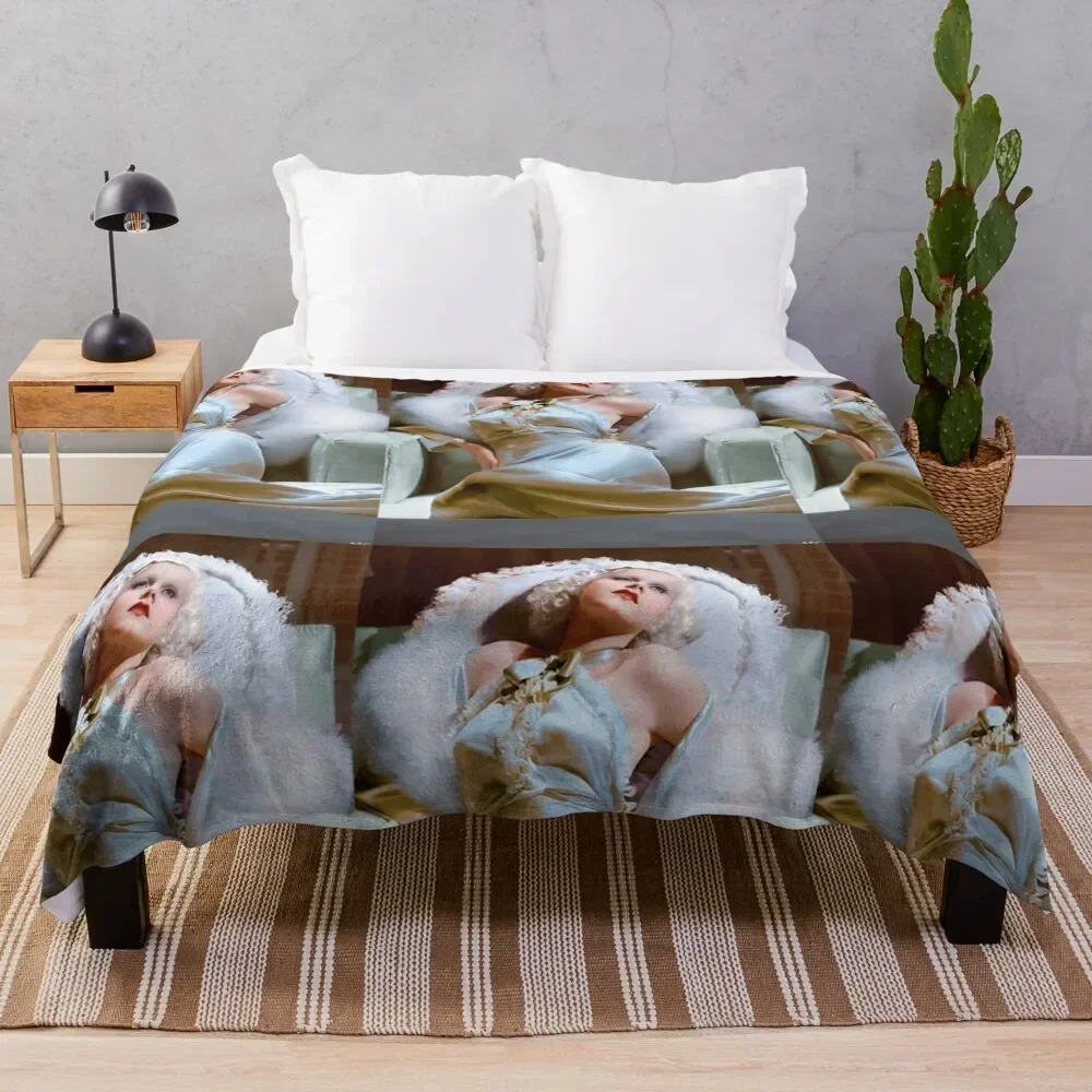 

jean harlow aesthetic Throw Blanket Cozy Throw Blanket for Bed Sofa Chair