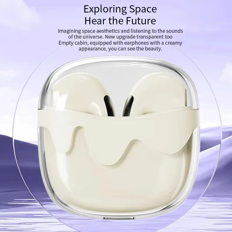 New Ice Cream Bluetooth Earphones  In-Ear Semi-Transparent Long Battery Life Convenient Small Cute HIFI Sound Quality