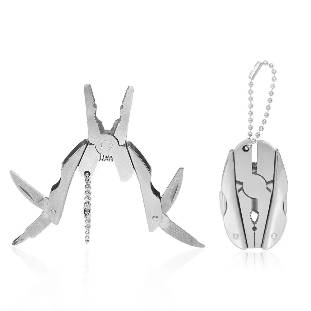 Mini Lightweight Multifunctional Turtle Back Pliers Portable Beetle Pliers Folding Pocket Tool for Outdoor Hiking & Keychain Use