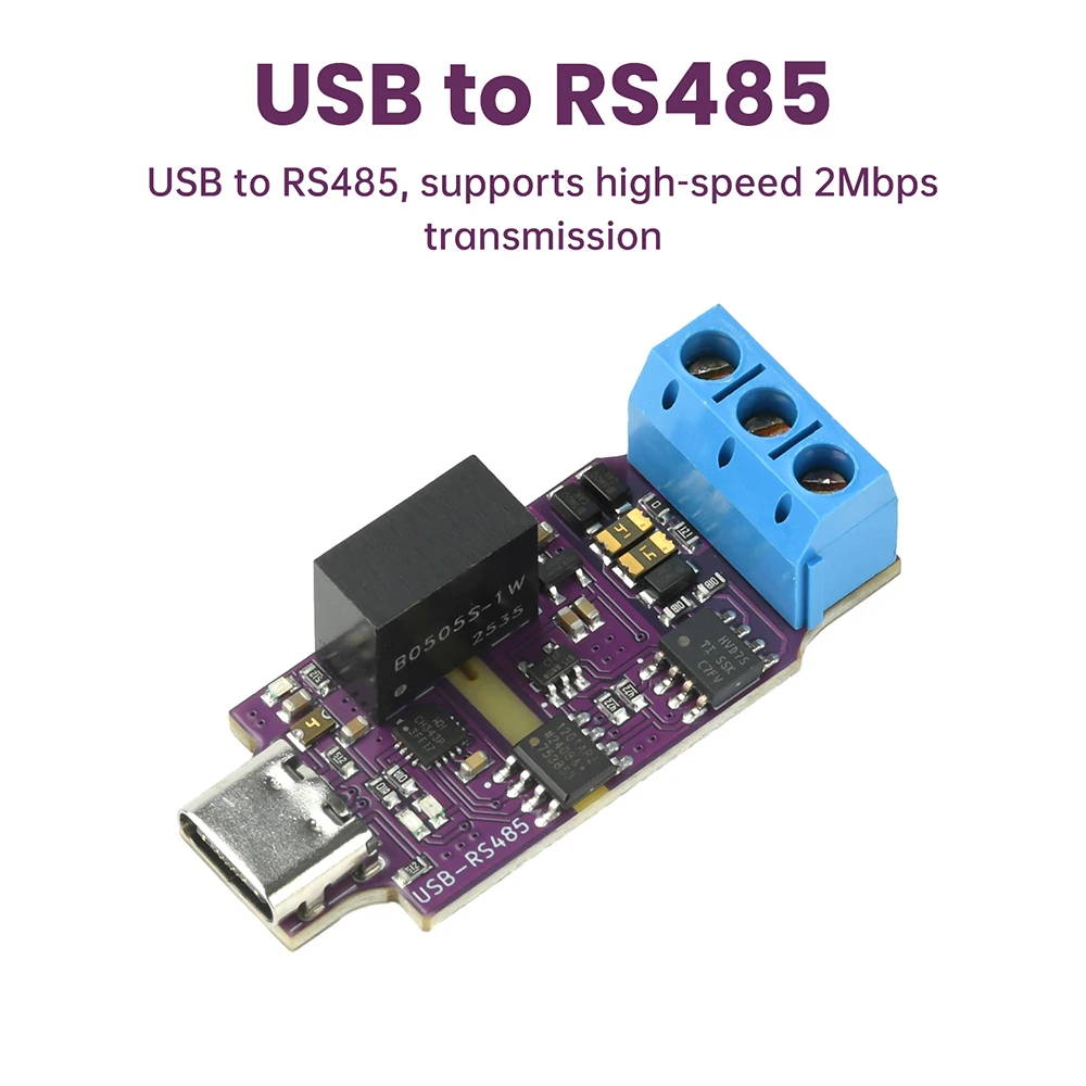 Dual-Isolated USB to RS485 Converter with Magnetic Isolation Technology 2Mbps High-Speed Data Transfer With TVS Protection
