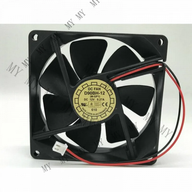 

TT 1 PCS for YATE LOON Fan D90BH-12 DC 12V 0.27A 9025 9cm 2 Pin