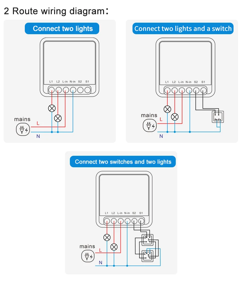 Tuya Mini Smart Switch WiFi 1-2-3-4-Gang-Schalter 16A, kompatibel mit Alexa und Google Assistant Sprachsteuerung – Detail 10