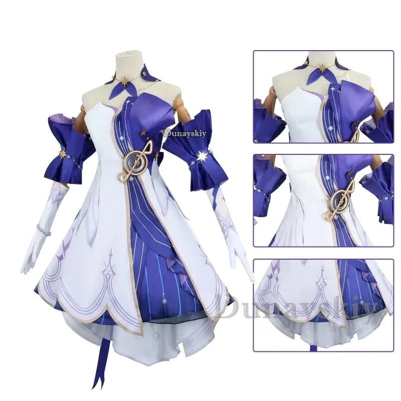 ชุดคอสเพลย์ตัวละครโรบิน เพนาโคนี นักร้อง จากอนิเมะเกม Honkai: Star Rail ปี 2025 พร้อมวิกผม ชุดยูนิฟอร์ม สำหรับงานปาร์ตี้ฮาโลวีน ชุดเดรสผู้หญิง