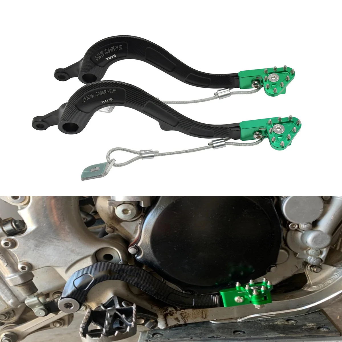 Motorbike CNC Aluminum Rear Foot Brake Lever Pedal For KAWASAKI KX250 KX450 KX250F KX450F KLX450R KX 250 450 250F 450F 2004-2020