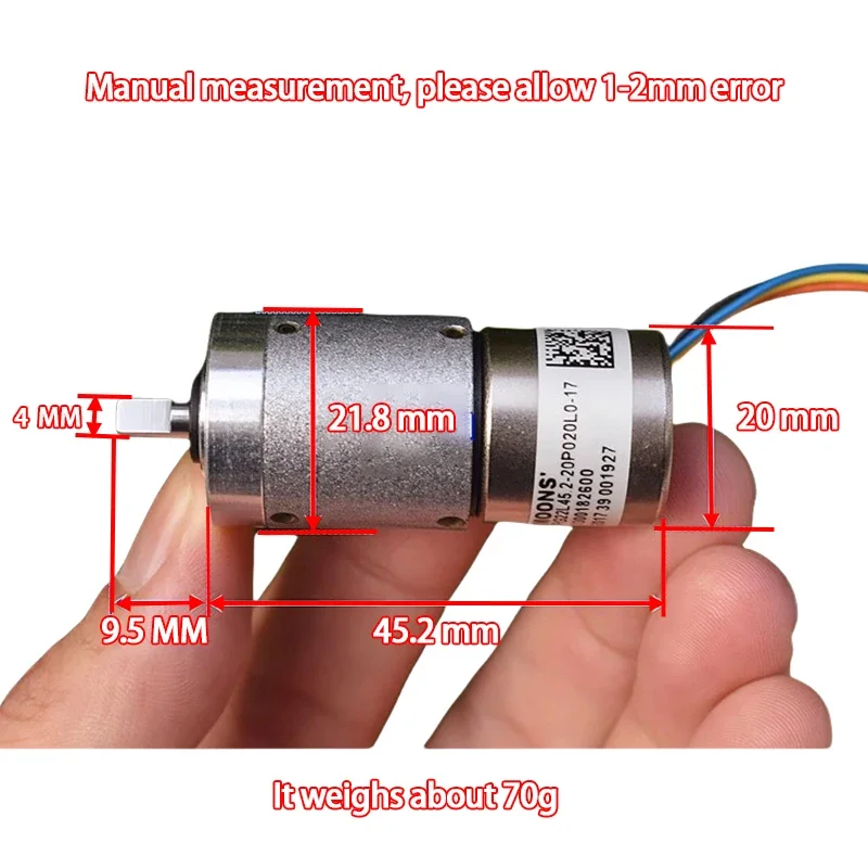 All-metal Gear Planetary Reduction Two-phase Four-wire Precision 22MM Stepper Motor 1:45.2 motor de passo