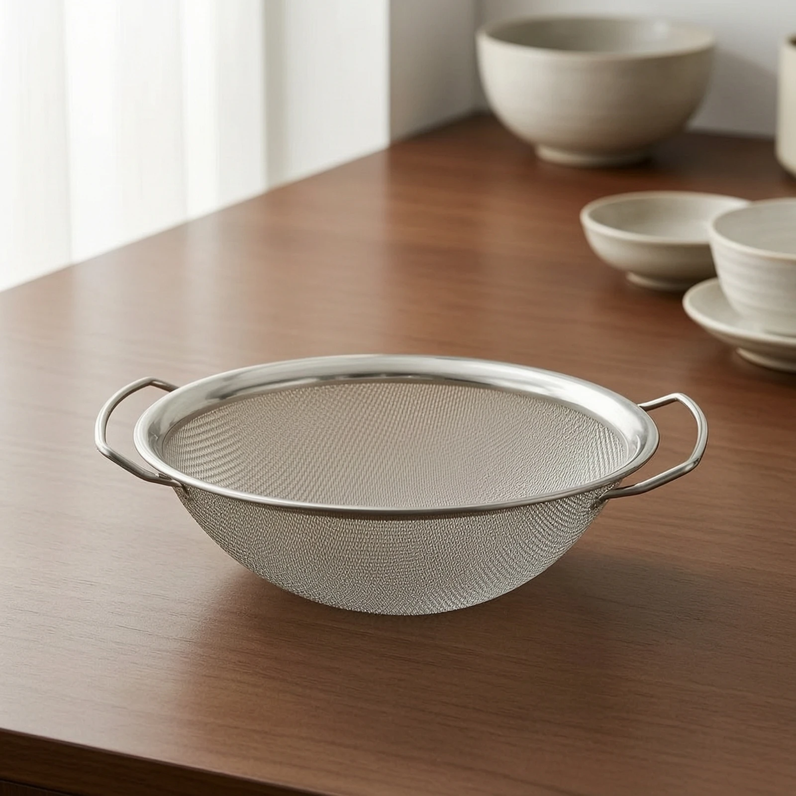 Stainless Steel Strainer with Side Handles Lightweight Fine Mesh Strainer with Handles Mesh Sieve with Handle Compact Colander