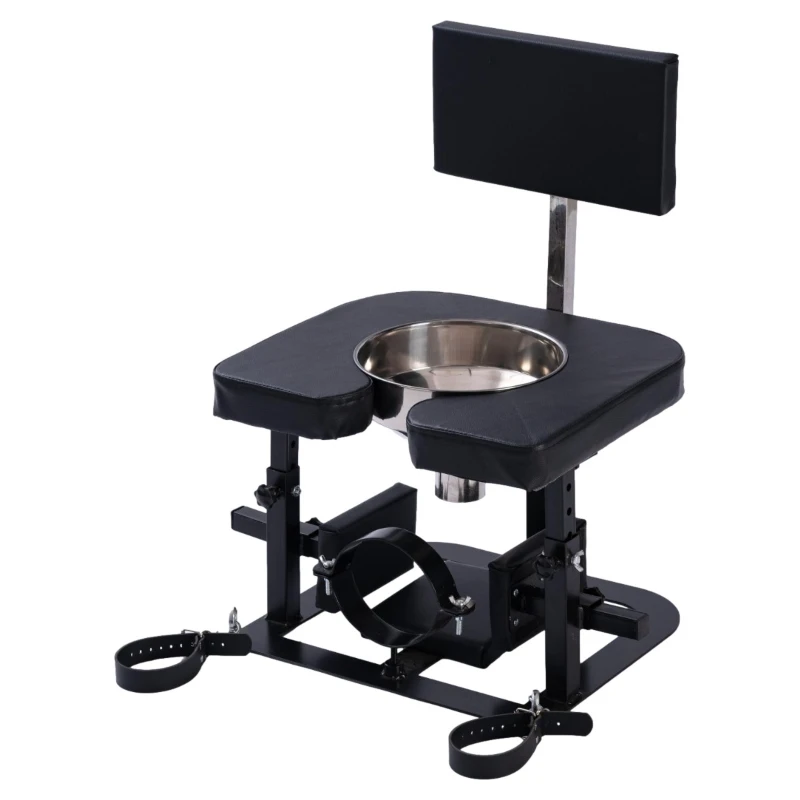 Sitting Face Stool Toilet Potty Chairs Male Slave Training Fetish Toy Bondage Collar Chair with Funnel