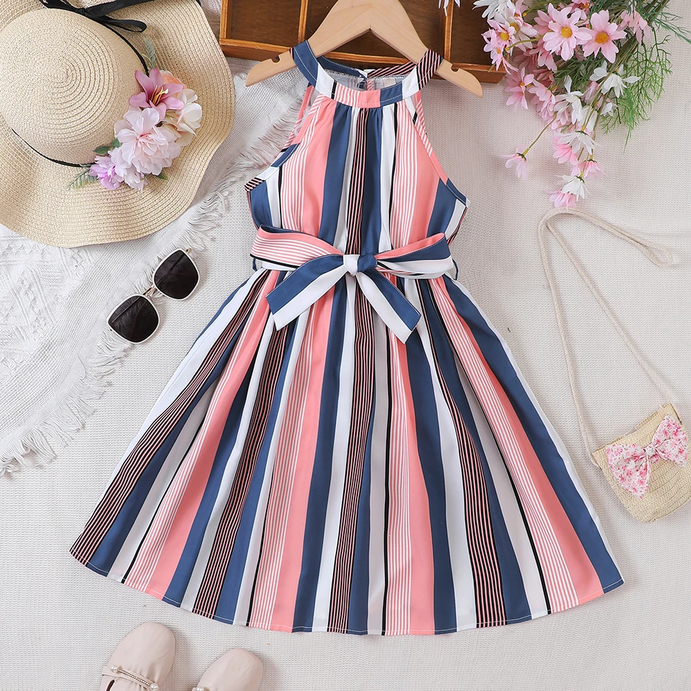 Girls' summer romantic and sweet countryside vacation floral dress dress