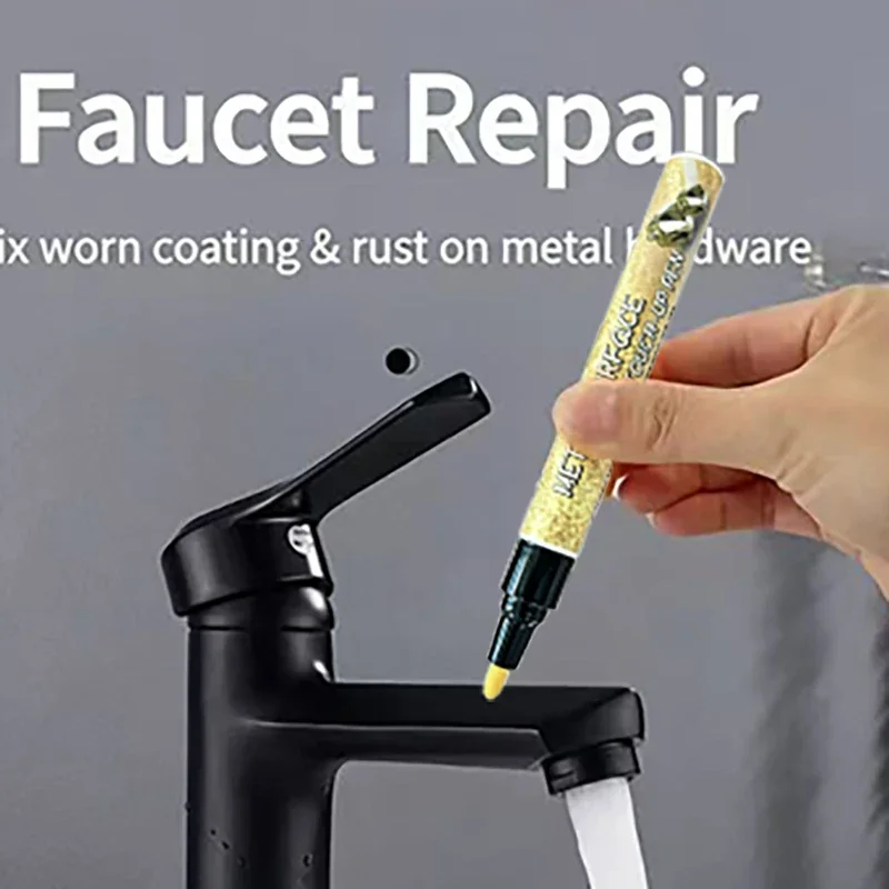 2pcs Touch-Up Pen Repairs Scratches  Metal Stainless Steel Marker for Faucets, Door Handles, Sinks, Bathtubs, Towel Racks Toilet