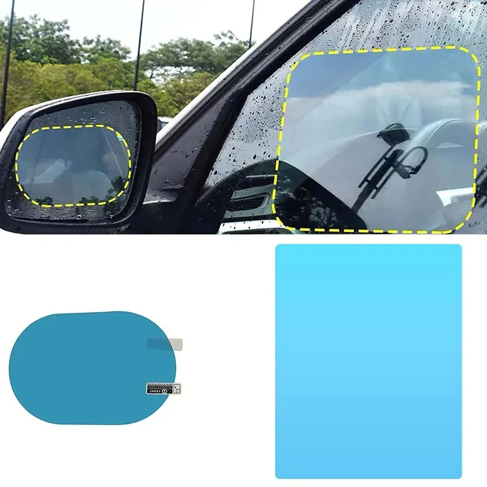 Car Truck Rearview Mirror Rainproof Film Window Glass Anti-fog Waterproof Stickers Rainy Day Safe Driving Rain Proof Films Tools