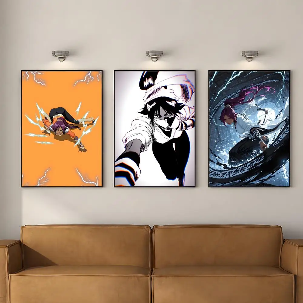 Character Y-Yoruichi S-Shihoin Poster PP Self Adhesive Decorative Poster Waterproof Waterproof for Apartment Bedroom