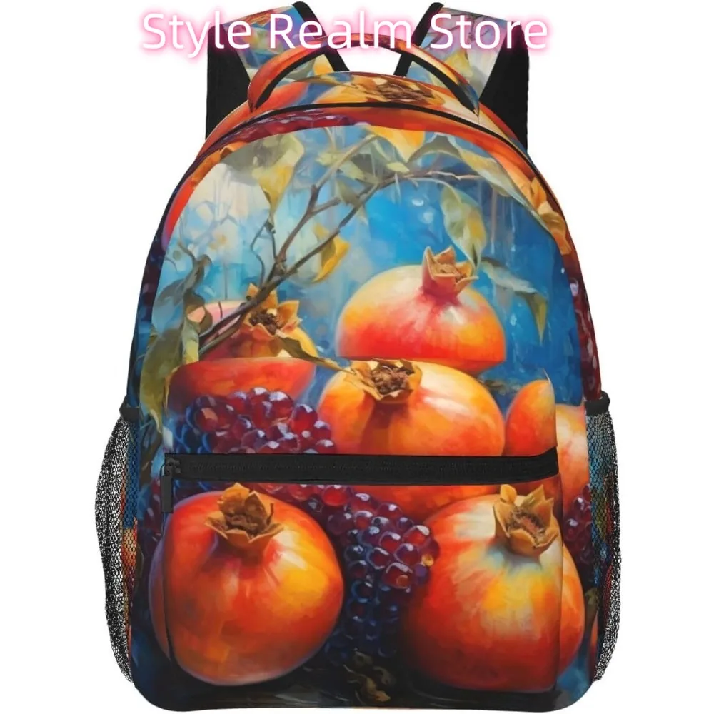 

Cute Pomegranate Lightweight Laptop Backpack Lightweight Multipurpose Travel Casual Daypack Unisex College Backapcks for Men Wom