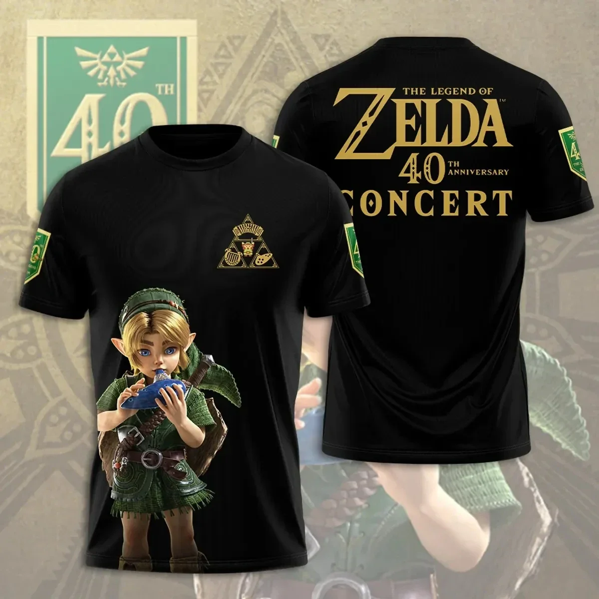 The Legend of Zelda Ocarina of Time Link Retro Gaming 3D T-Shirt Fashionable Tshirt Male Female Game Enthusiasts Family Matching