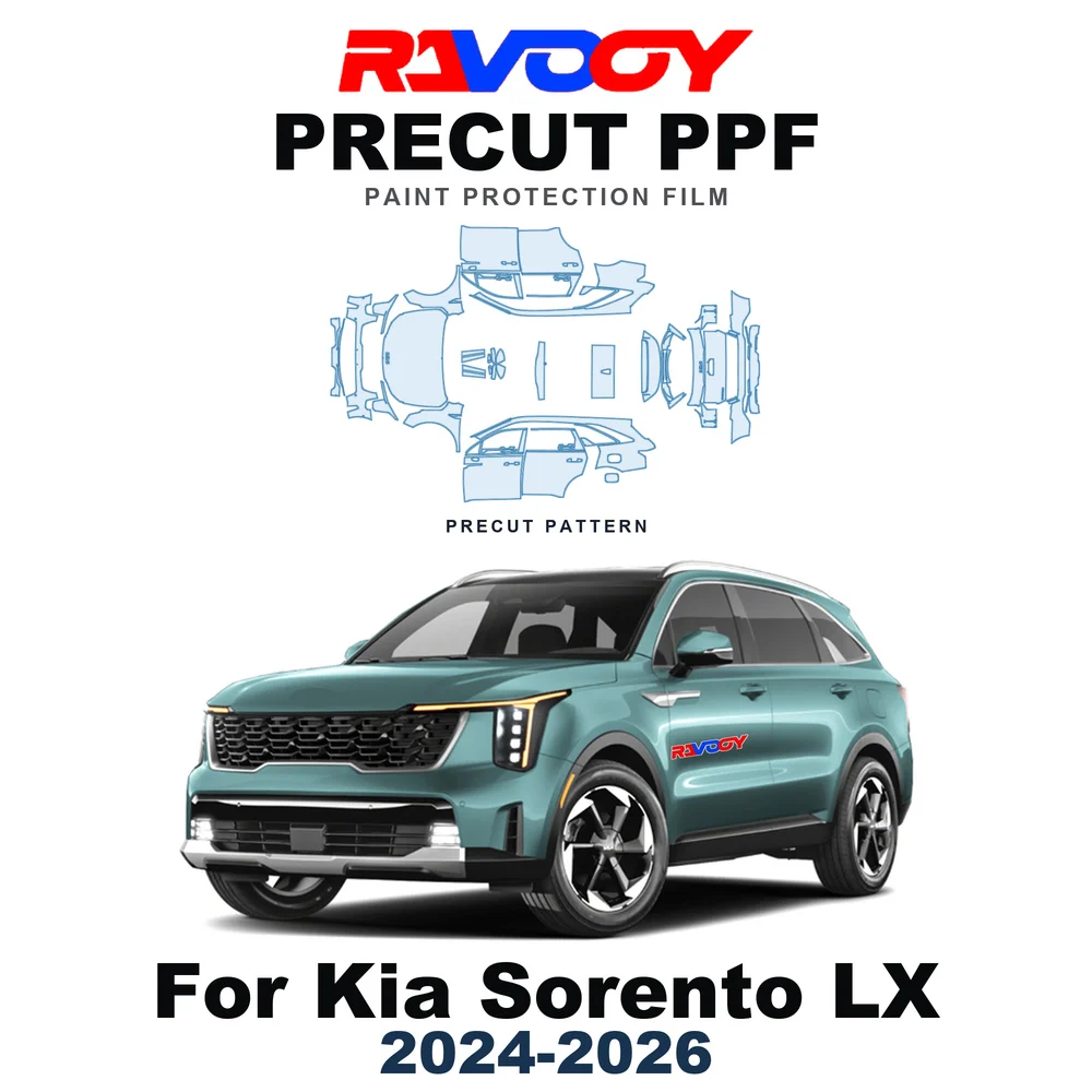 Precut PPF For Kia Sorento LX 2024-2026 8.5mil TPU Paint Protection Film Hood Bonnet Bumper Headlight Self-Healing Clear Kit
