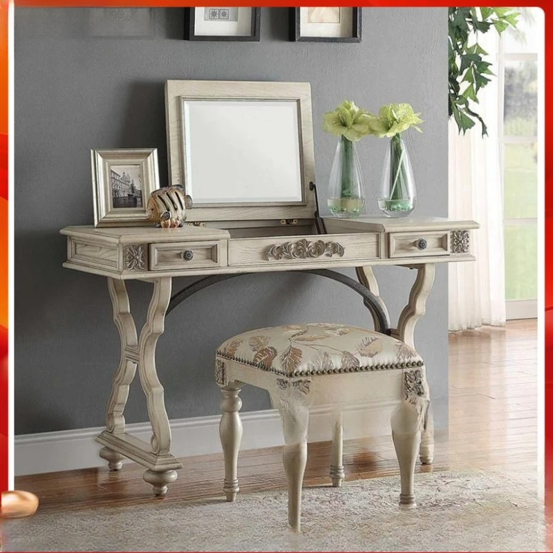 

New American country solid wood, retro white old dresser