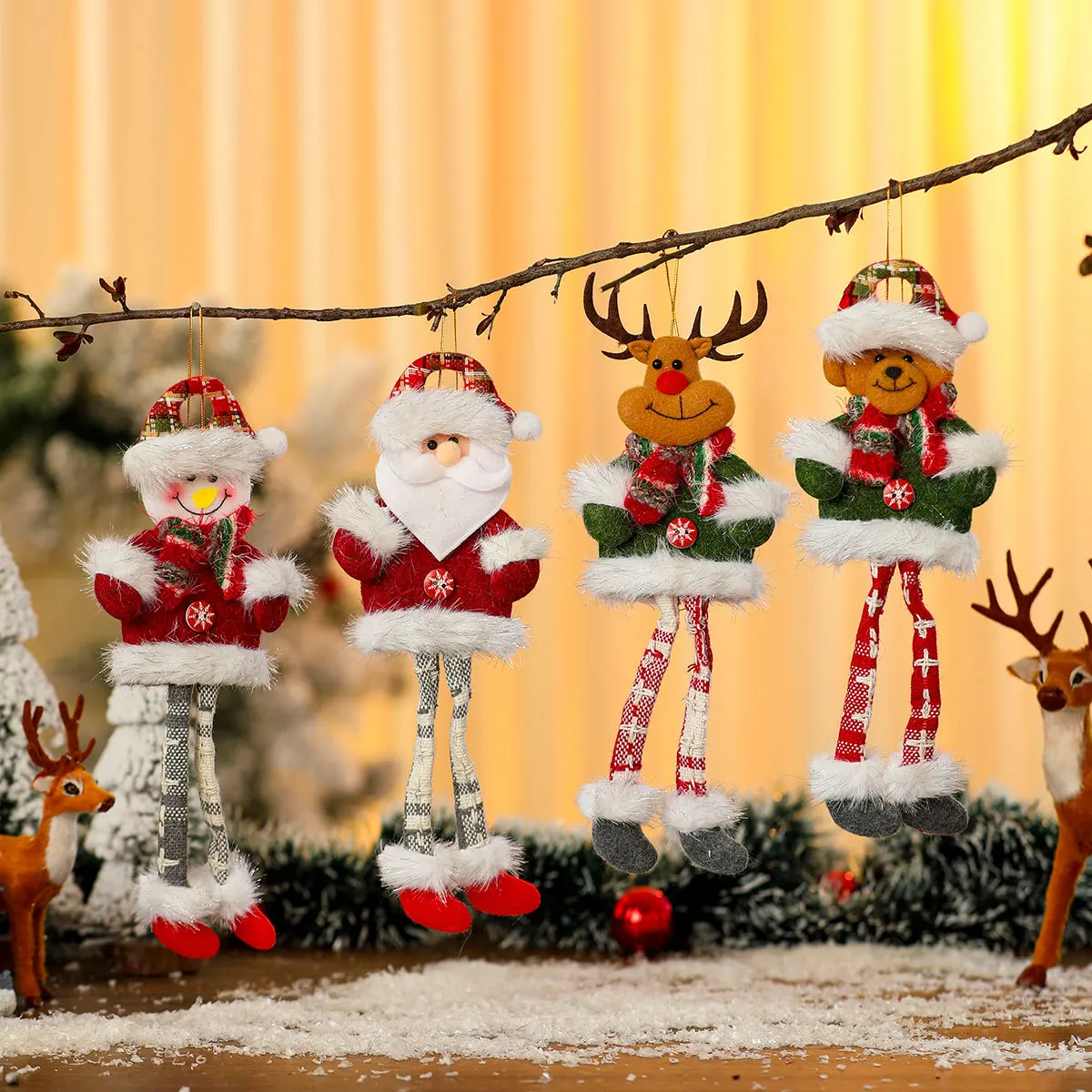 

Christmas Dolls Santa Claus Snowman Elk Toys Xmas Pendant Red Xmas Tree Ornament Christmas Decorations for Home Navidad 2025