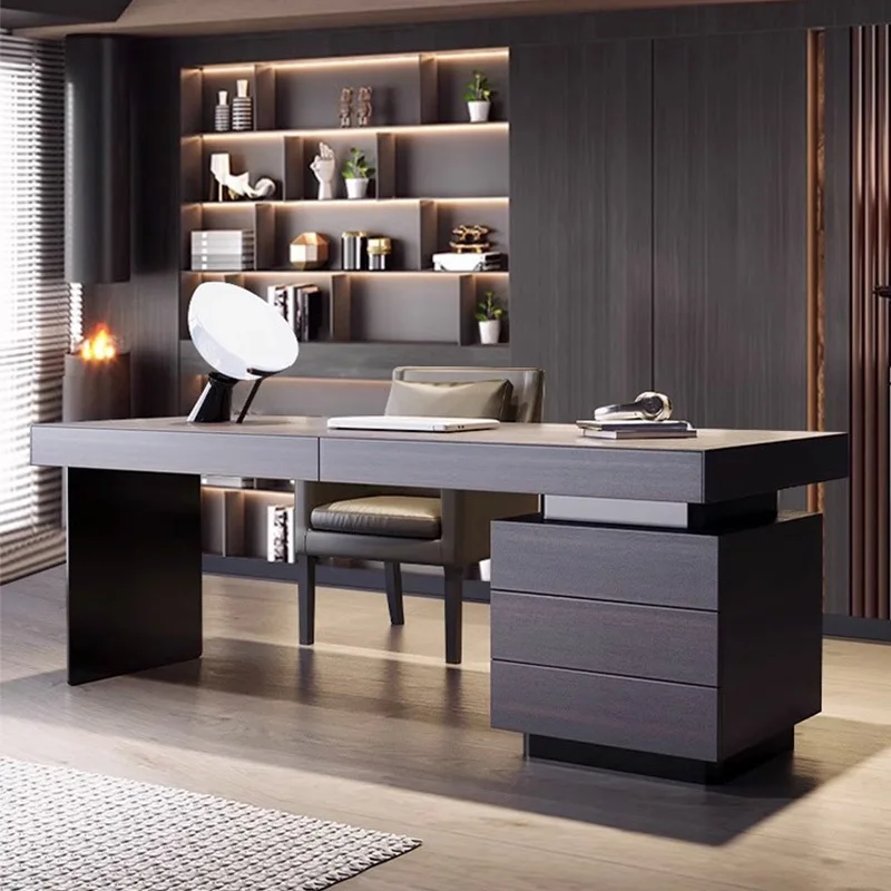 Italian Minimalist Office Desks Modern Minimalist Designer Computer Desk High-end President Office Furniture Escritorio FYOD