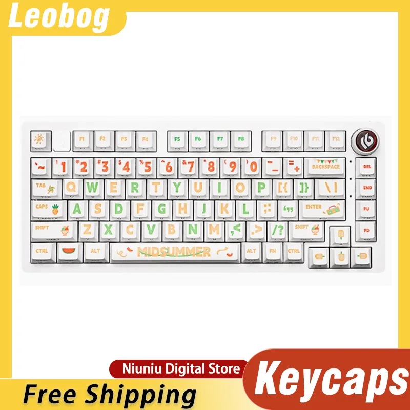 

LEOBOG A65 Keycaps Side Carved Transparent Original Factory Height Theme PBT PC 130Keys Hi8/Hi75 Compatible with 68/87/98 Cute