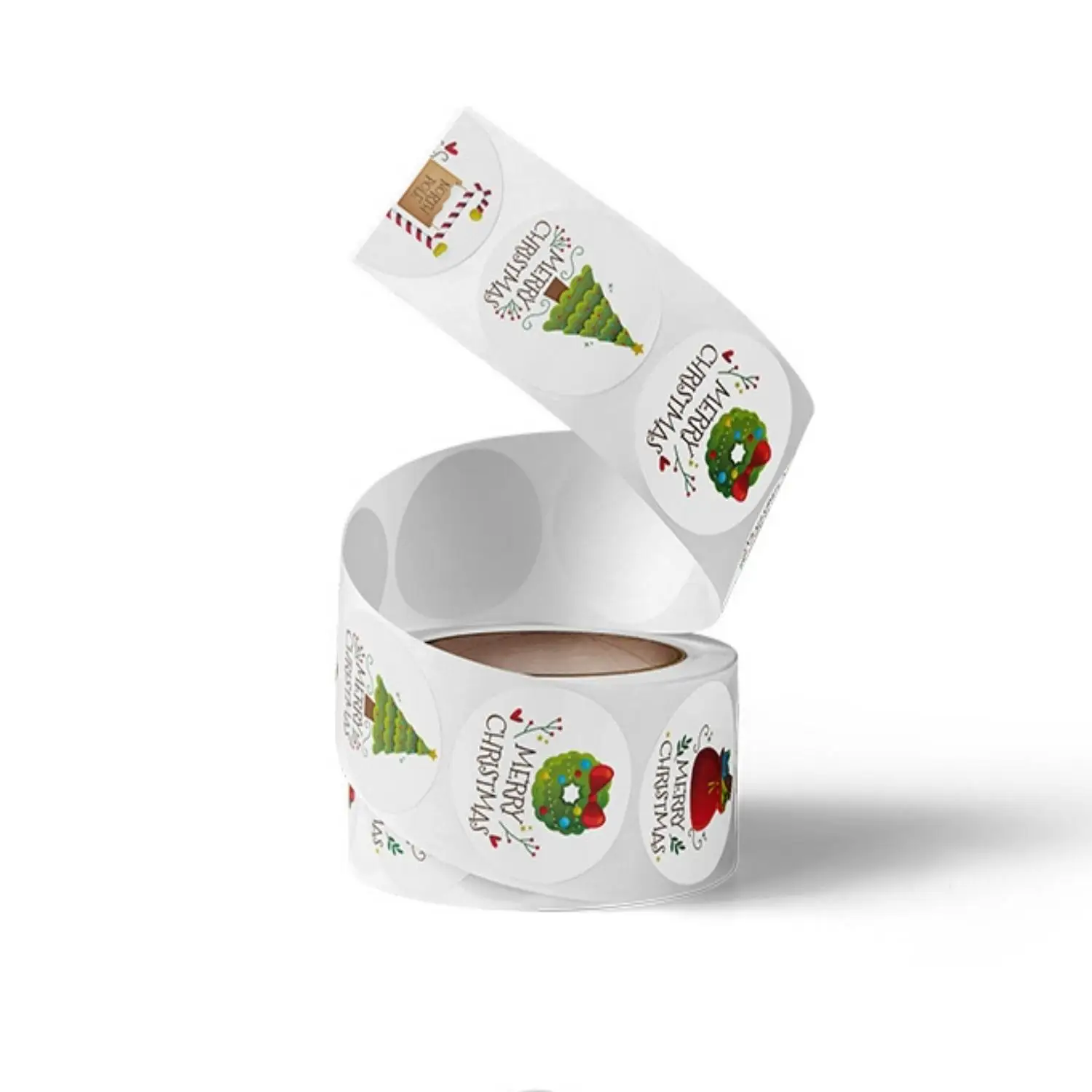 2026 Merry Christmas Round Stickers Xmas Tree Wreath Gift Bag North Pole Sealing Labels Self Adhesive Gift Wrap Stickers Holiday Envelope Decor Tags for Xmas Party Packaging Supplies view 5