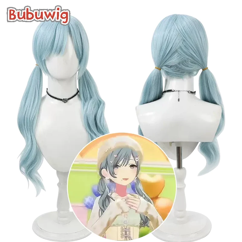 Bubuwig Synthetic Hair Hinomori Shizuku Cosplay Wigs Project Sekai Colorful Stage! feat. 60cm Long Blue Cos Wig Heat Resistant