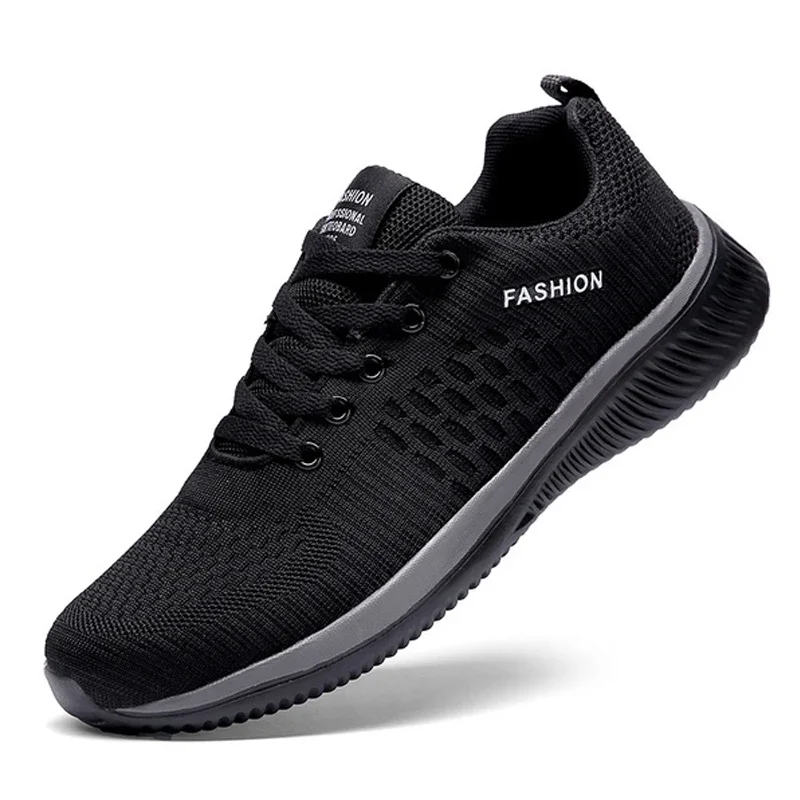 Zapatillas de deporte de malla para hombre, zapatos informales con cordones, vulcanizados, ligeros, para caminar, correr y gimnasio