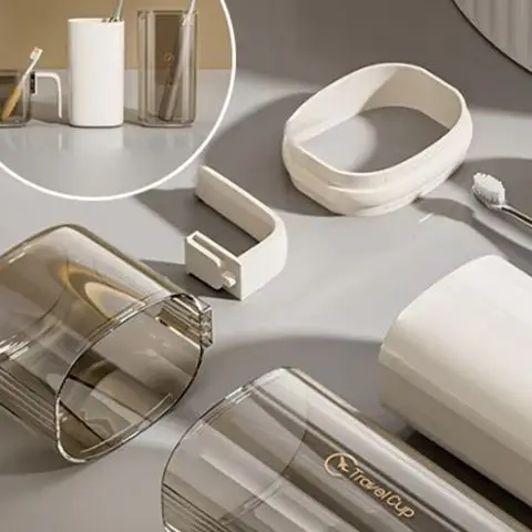 

Multi-function 3-in-1 Portable Toothbrush Cup Travel Mouthwash Cups Toothbrush Toothpaste Organizer Box Toothbrush Holder