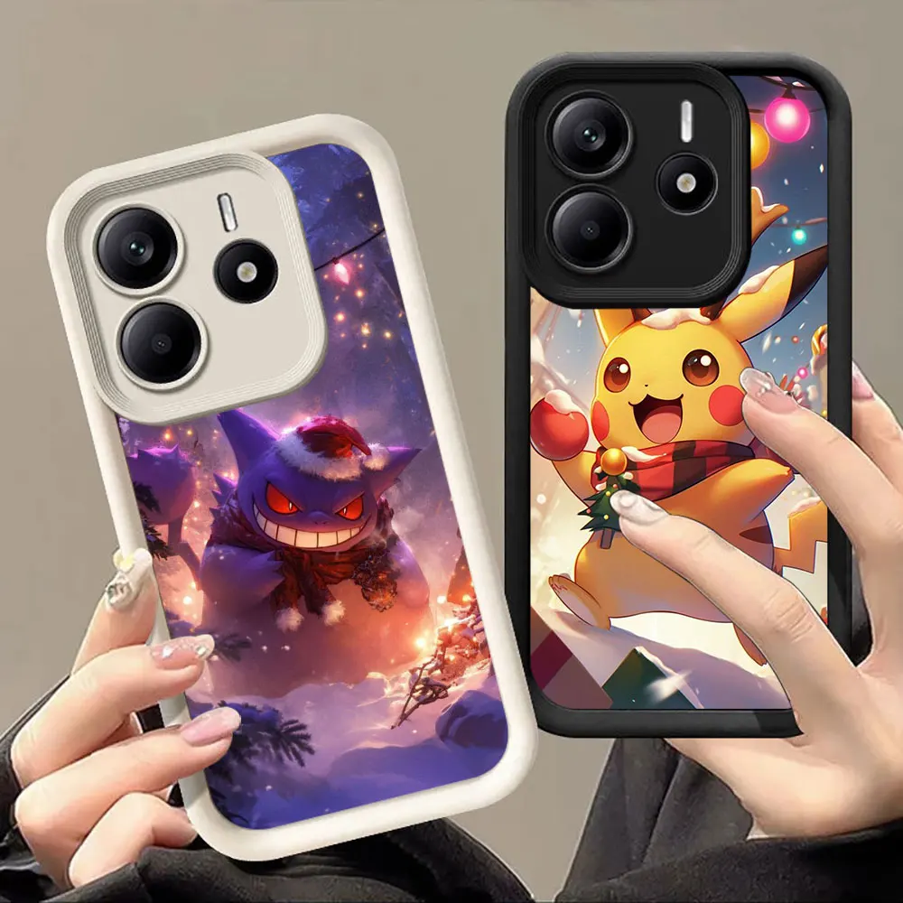 حافظة لهاتف Redmi 15C 14C 13C 12C 15 Gengar Pikachu عيد الميلاد Pokemons غطاء لـ Redmi Note 8 9 10 11 12 13 14 Pro Plus Coque #2