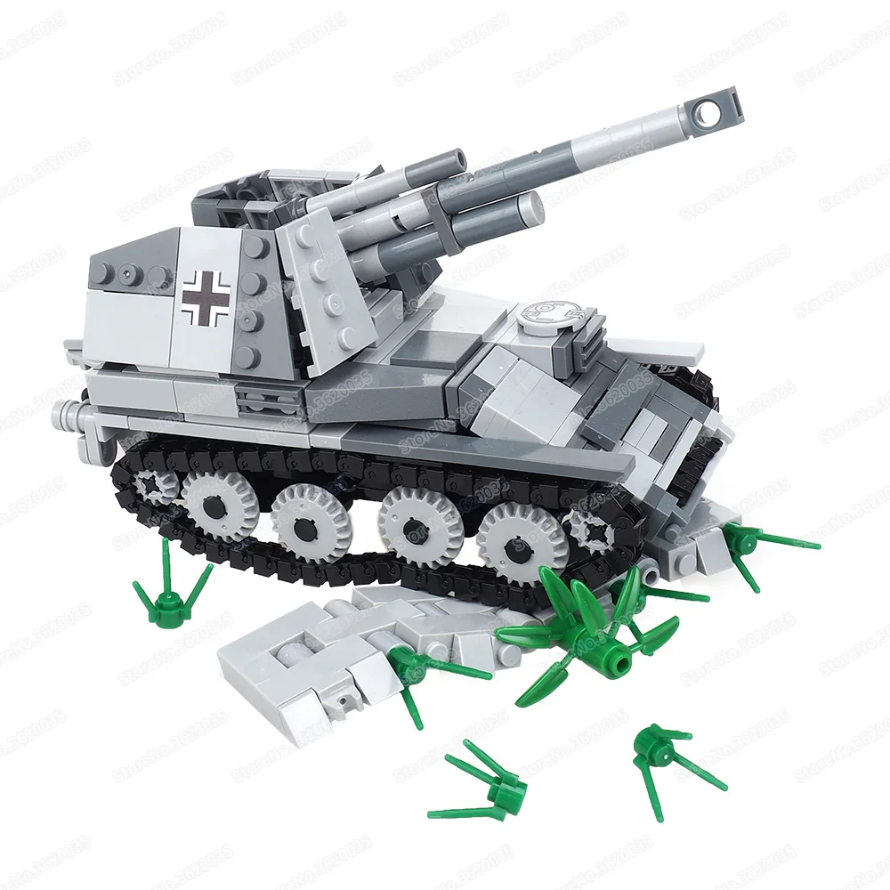 Blitzkrieg Military Self-Propelled Wasp Cannon Building Block Moc Ww2 Figures Weapons War Scenes Models Children Gifts Boys Toys