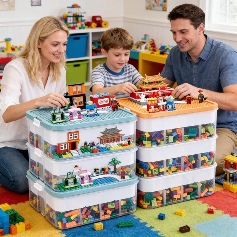 

1PCS Stackable Building Block Storage Box Transparent Dustproof Moisture-proof Plastic Storage Boxes Kids DIY Educational Toys