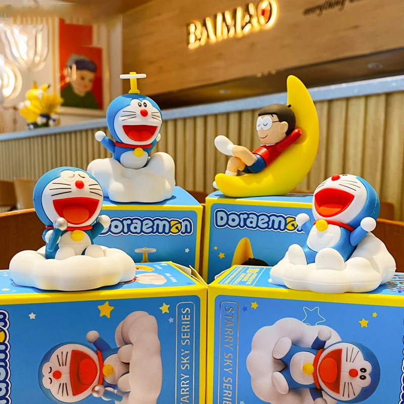 Doraemon Animation Peripherals Kawaii Starry Sky Series Model Ornaments Animation Peripherals Hand-Made Toys Dolls Car Gifts