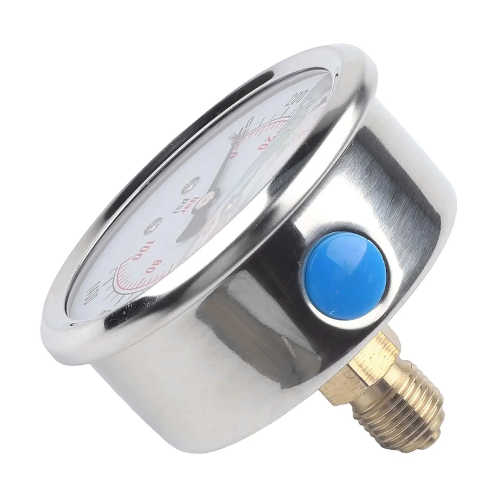 Dual Scale Pressure Gauge 0 100 Bar PSI With Glycerine Filled Housing And 60mm For Dial For Industrial And Hydraulic Use