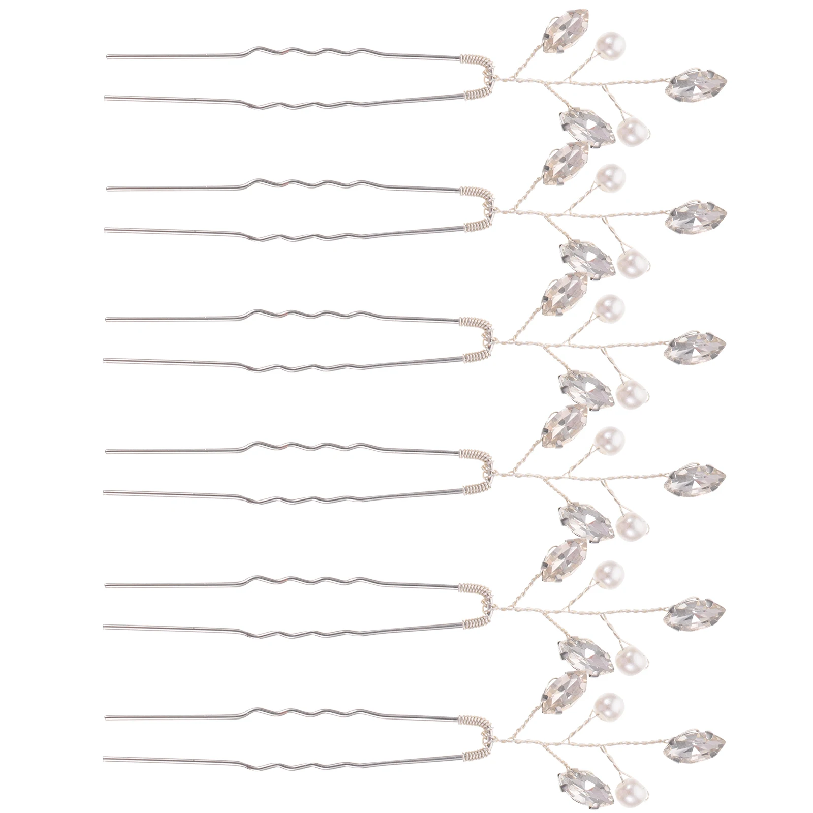 

6 Pcs Hairpins Wedding Accessories Bridesmaid Hair Accessories Bridal Hairpieces Rhinestone Bobby Pins Women Clips Hair Fork
