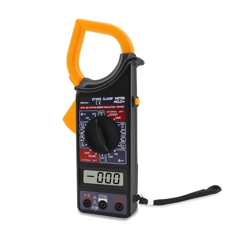DT266 Digital Current Clamp Meter Buzzer Data Hold Non-contact Multimeter Voltmeter Ohmmeter Ammeter Ohmmeter Volt AC DC