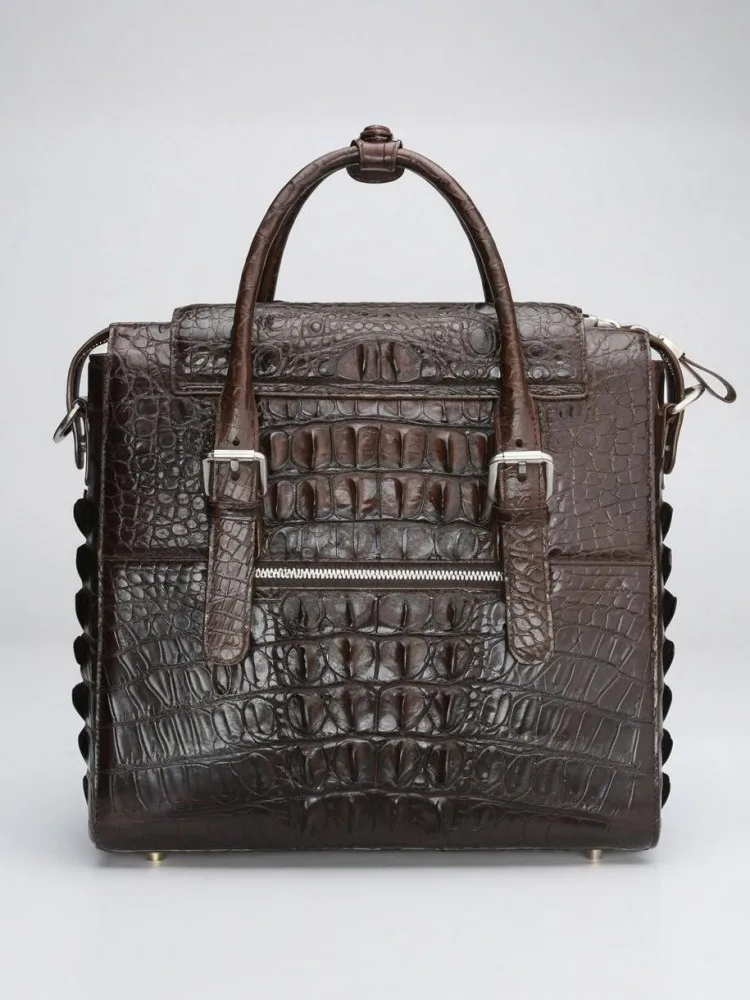 Office Men Work Satchels High Quality Business Casual Genuine Leather Totes Handbag Handmade Crocodile Skin Single Shoulder Bags