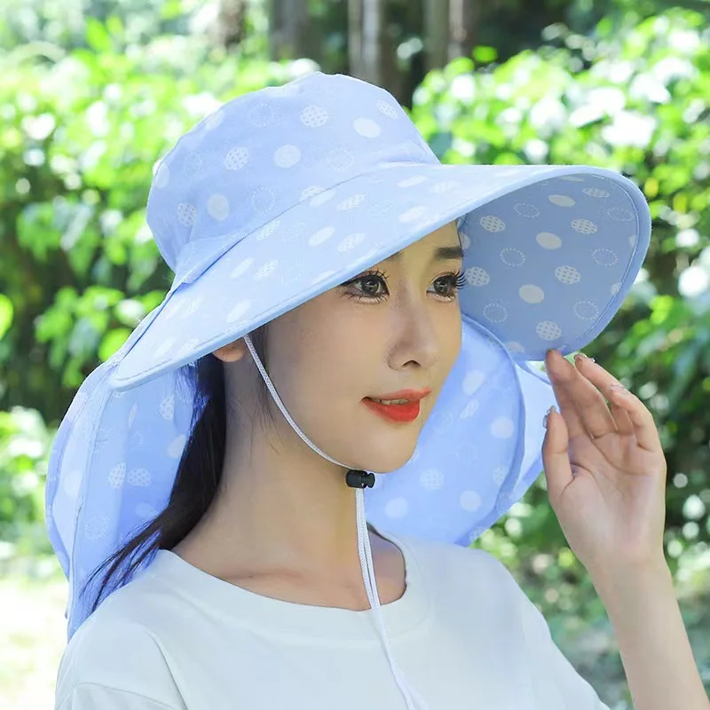 Sunscreen hat women's summer face-covering cycling sun hat outdoor insect-proof veil cool folding sun hat