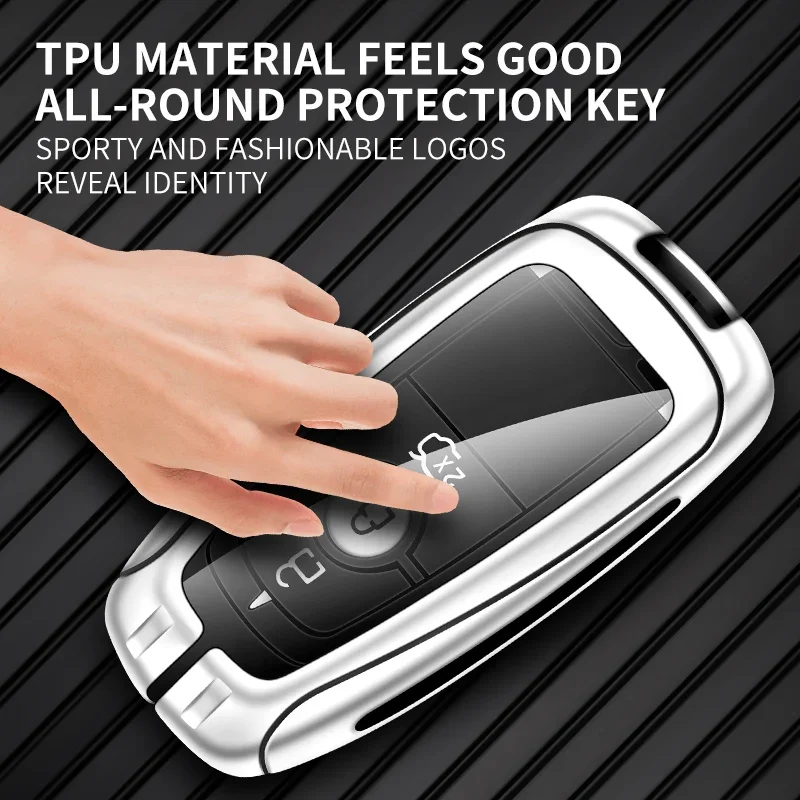 Zinc Alloy Car Key Cover Case Holder Shell Protector for Ford F150 Custom Logo Key Chain Buckle Car-Styling Accessories