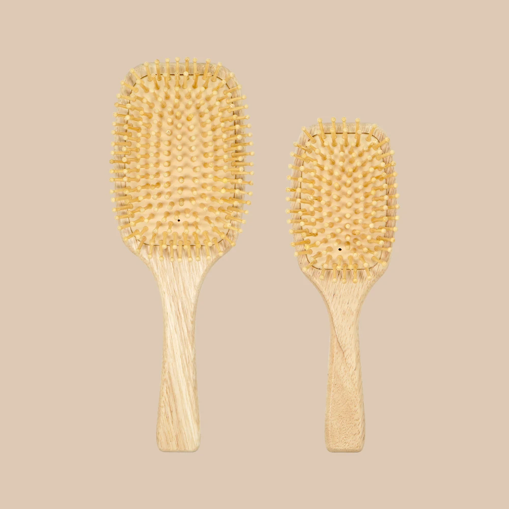 

Natural Wooden Hair Brush Scalp Massage Detangling Tool Anti Static for Smooth Hair Daily Use