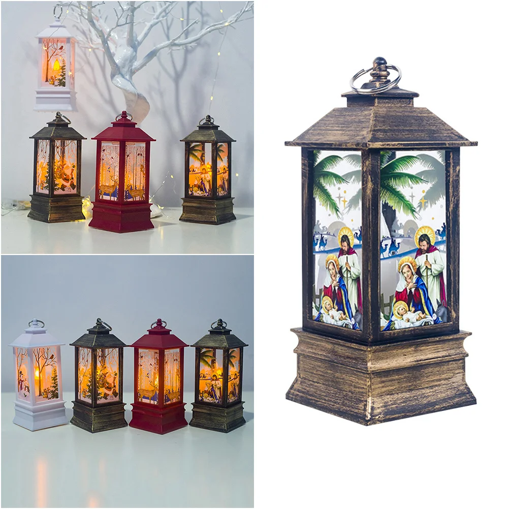 

Handheld Wind Lantern Bronze Portable Christmas Decoration For Tabletop Indoor Outdoor Use Garden Ornament