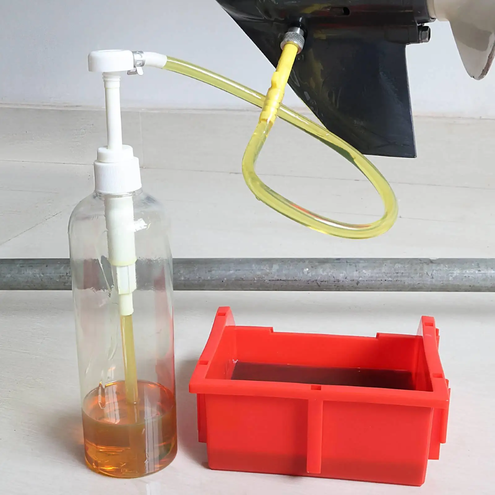 Outboard Motor Gear Oil Filler Manual Nylon Pump with Transparent Hose for Boat